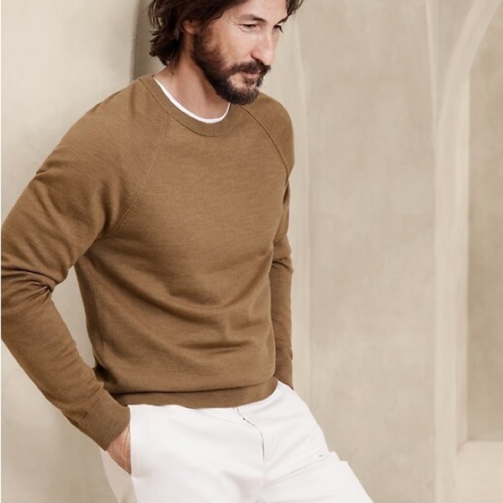 Banana Republic New XS Men’s ITALIAN MERINO CREW-NECK SWEATER